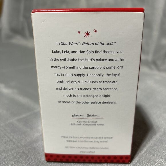 Hallmark 2013 Star WARS At Jabba’s Mercy Keepsake Ornament Magic Sound Jedi - Picture 11 of 15